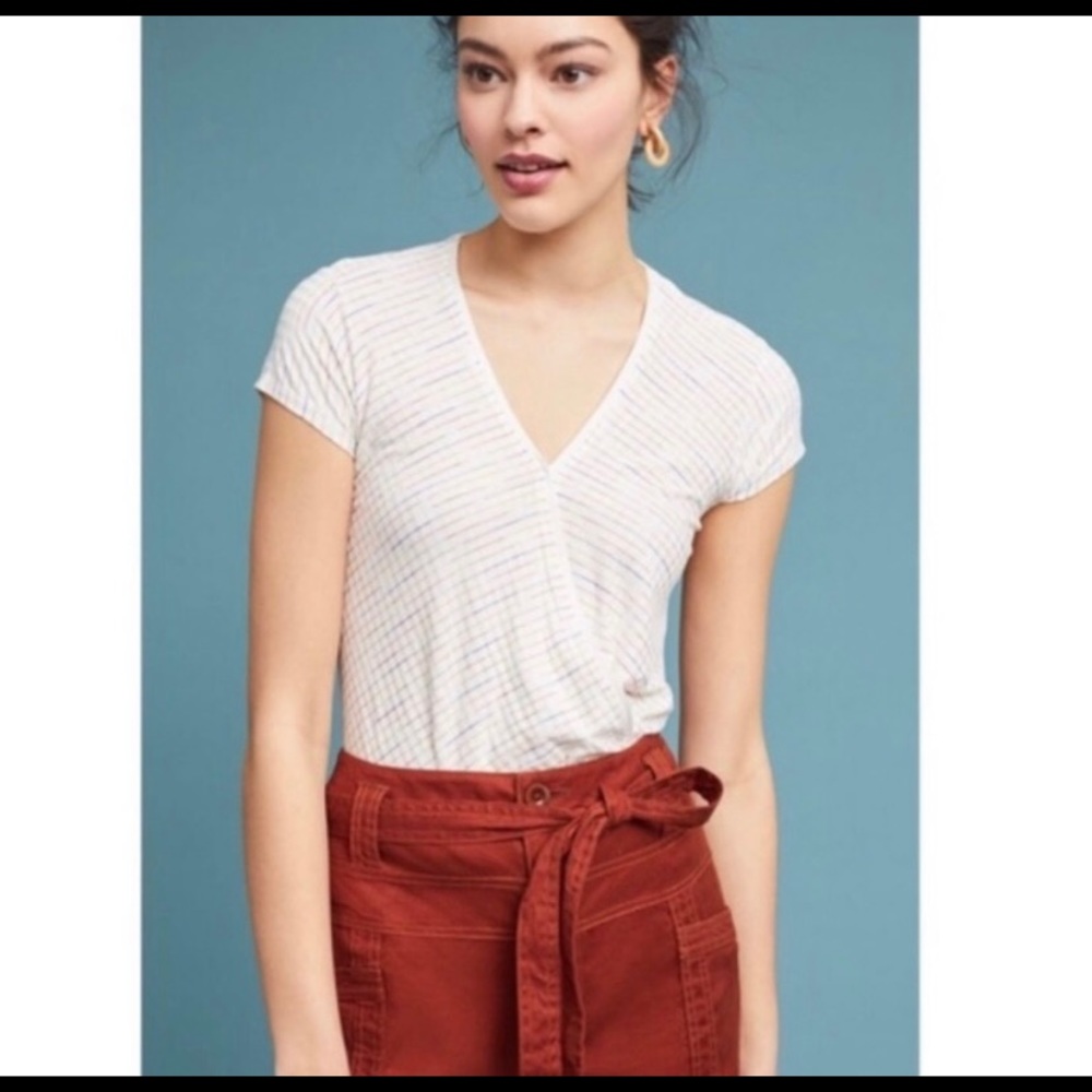 Anthropologie Maeve Leila Rainbow Stripe Top